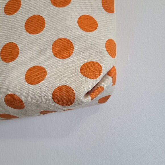 Stephane Verdino Tote Bag Paris Cream Orange Canvas Leather Handles - Picture 7 of 14